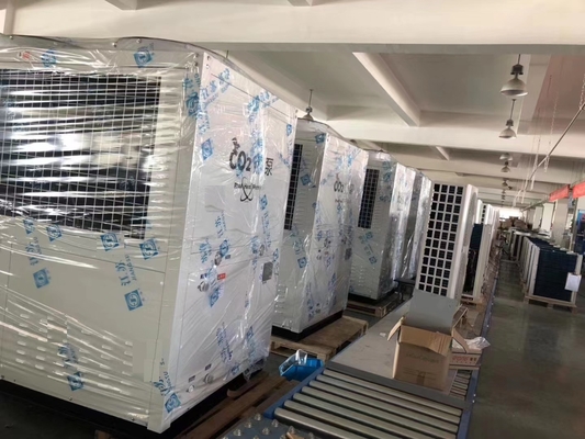 Реклама теплового насоса 37kw водного источника источника воздуха СО2 R744 для горячей воды